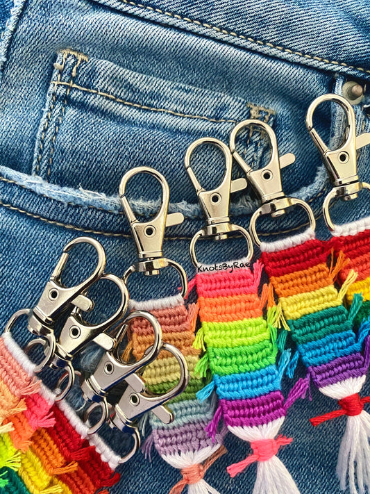 Rainbow Fringe Keychains