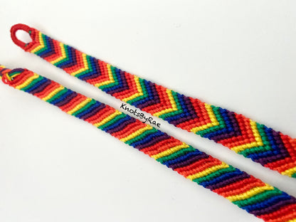Rainbow Chevron and Candy Stripe Friendship Bracelet (Made to Order)