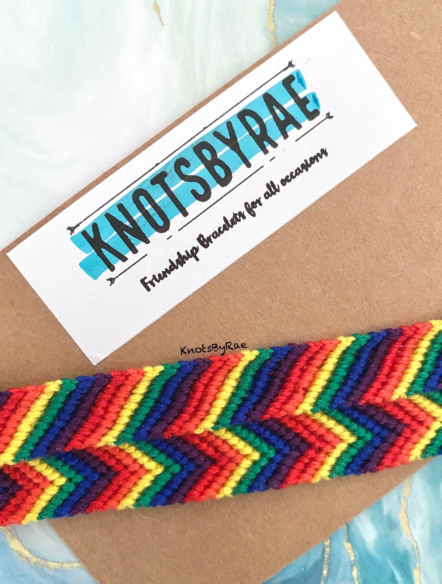 Rainbow Chevron and Candy Stripe Friendship Bracelet (Made to Order)