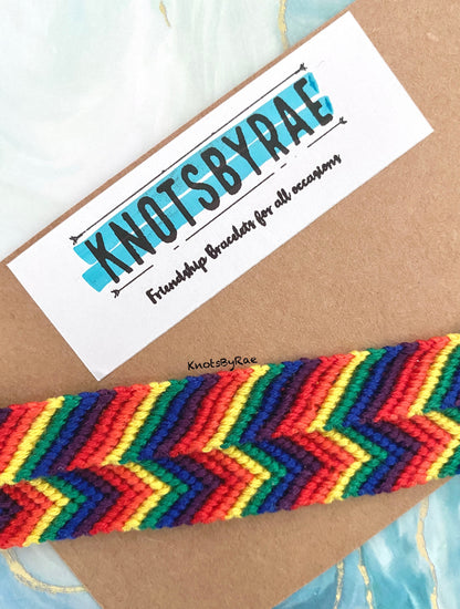 Rainbow Chevron and Candy Stripe Friendship Bracelet (Made to Order)