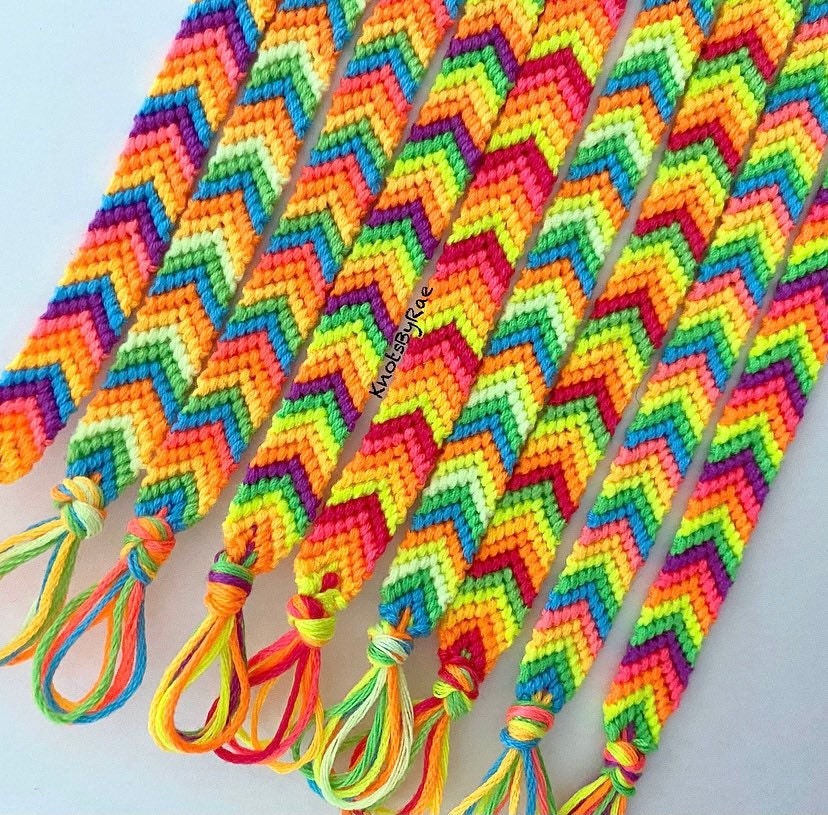 Neon Chevron Friendship Bracelets