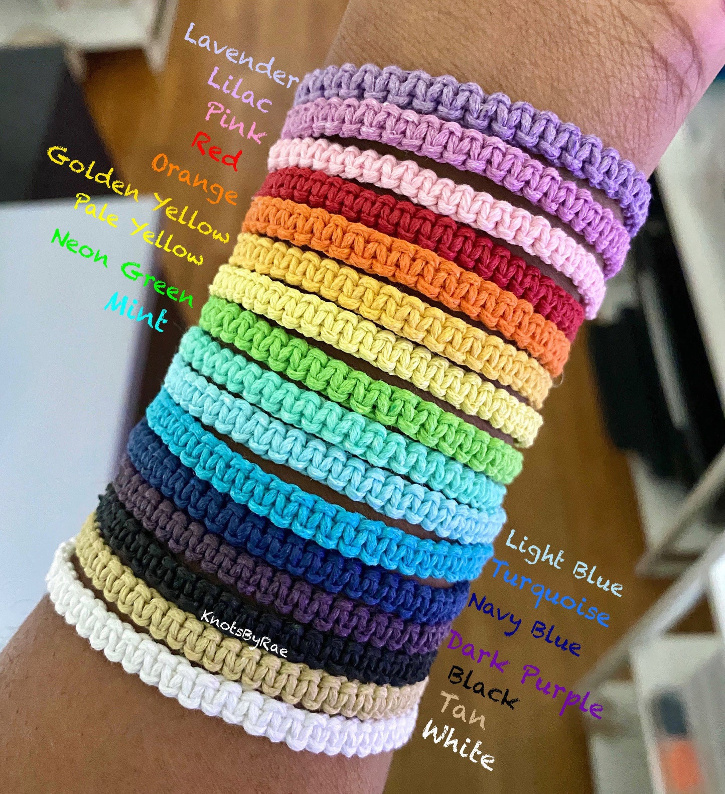 Waxed Cotton Macrame Friendship Bracelets