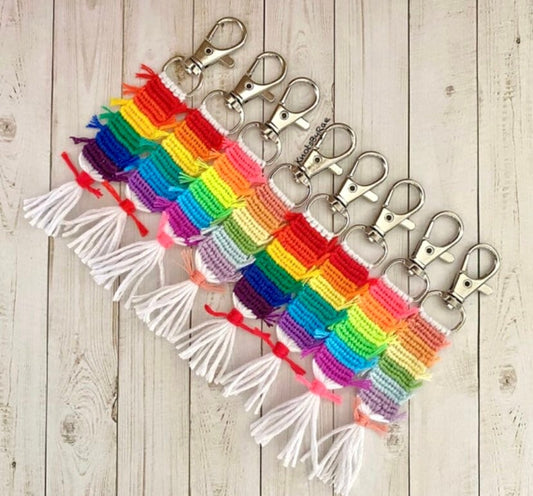 Rainbow Fringe Keychains