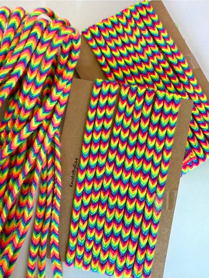 Neon Rainbow Fishtail Friendship Bracelets (Made to Order)