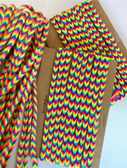 Neon Rainbow Fishtail Friendship Bracelets (Made to Order)