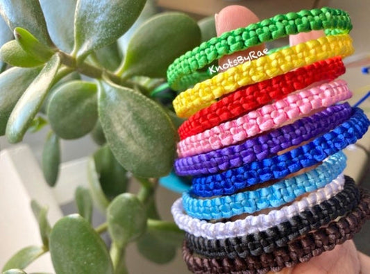 Nylon Macrame Friendship Bracelets in Solid colours (Made to Order)