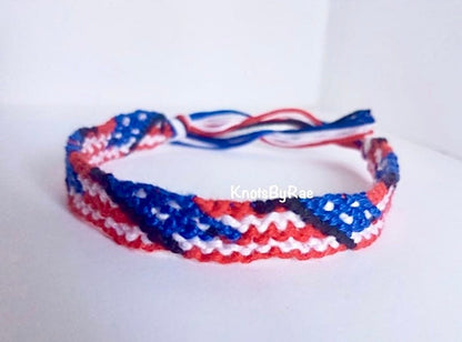Canada and USA Flag Friendship Bracelet (Made to Order)