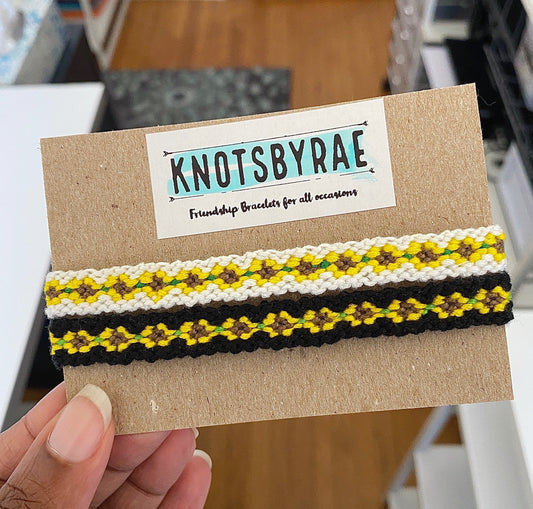 Sunflower Friendship Bracelet or Anklet (Made to Order)