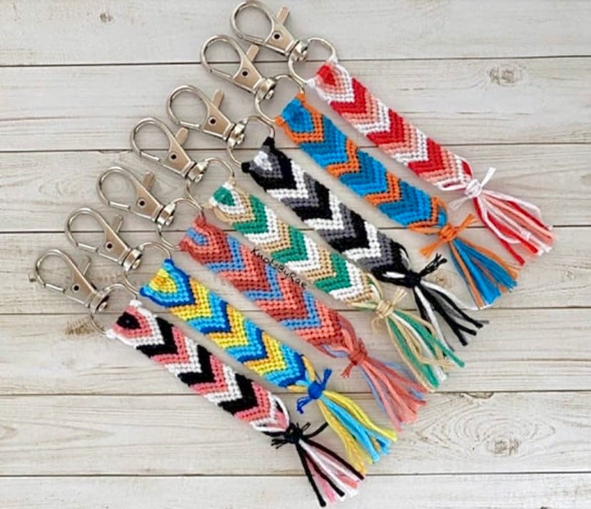 Custom Chevron Thread Keychains
