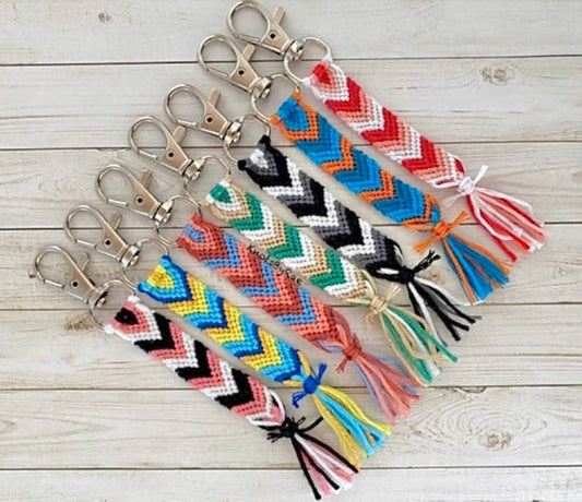 Custom Chevron Thread Keychains