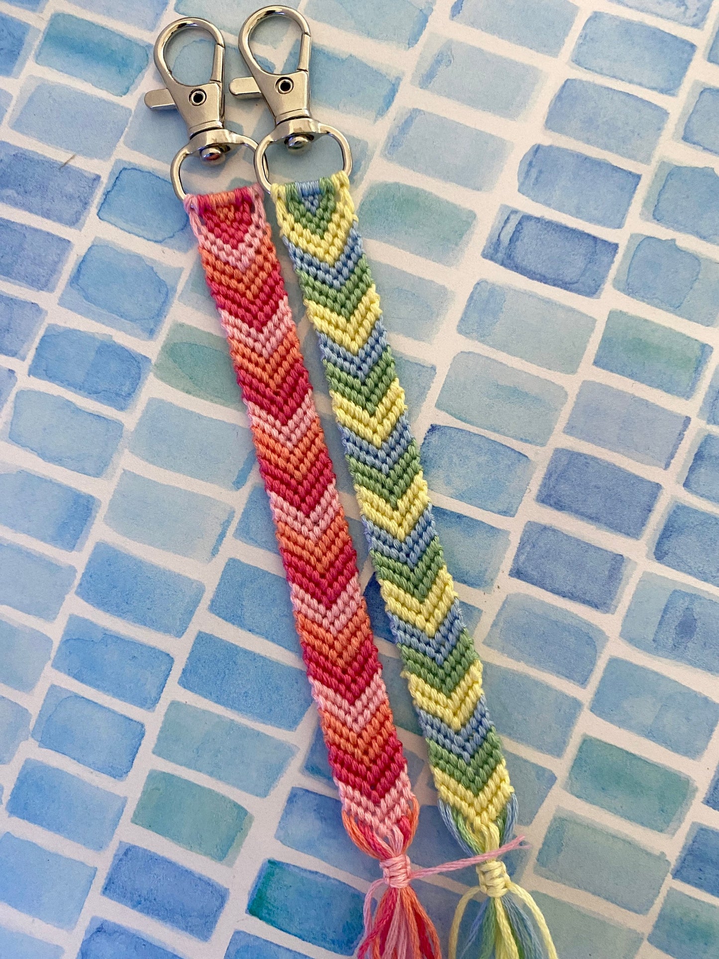 Custom Chevron Thread Keychains